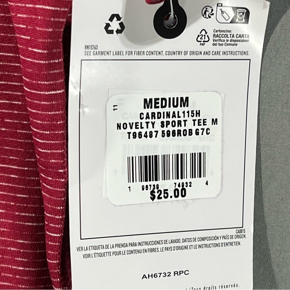 Champion Men's Heathered Red Short Sleeve Tee medium - Picture 3 of 8